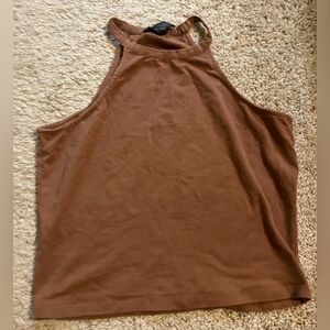 Wet Seal Brown Sleeveless Crop Tank Top